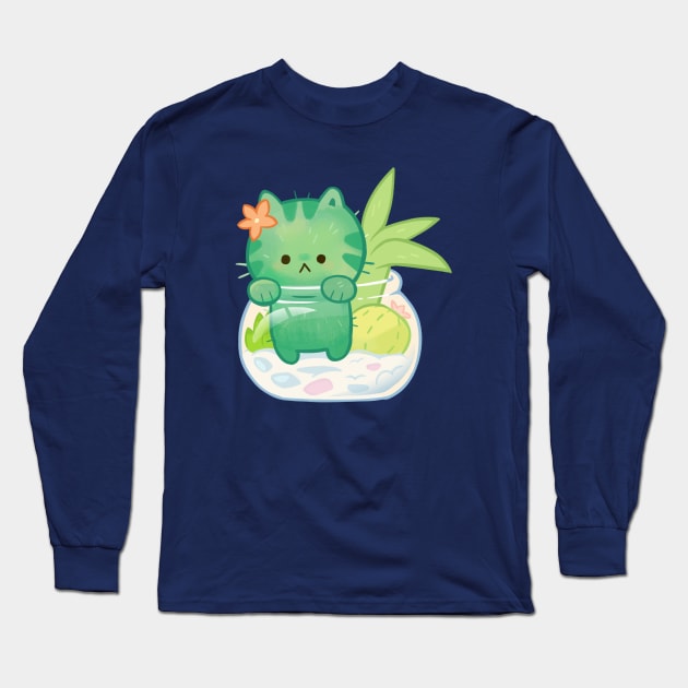 Cactus cat Long Sleeve T-Shirt by giraffalope